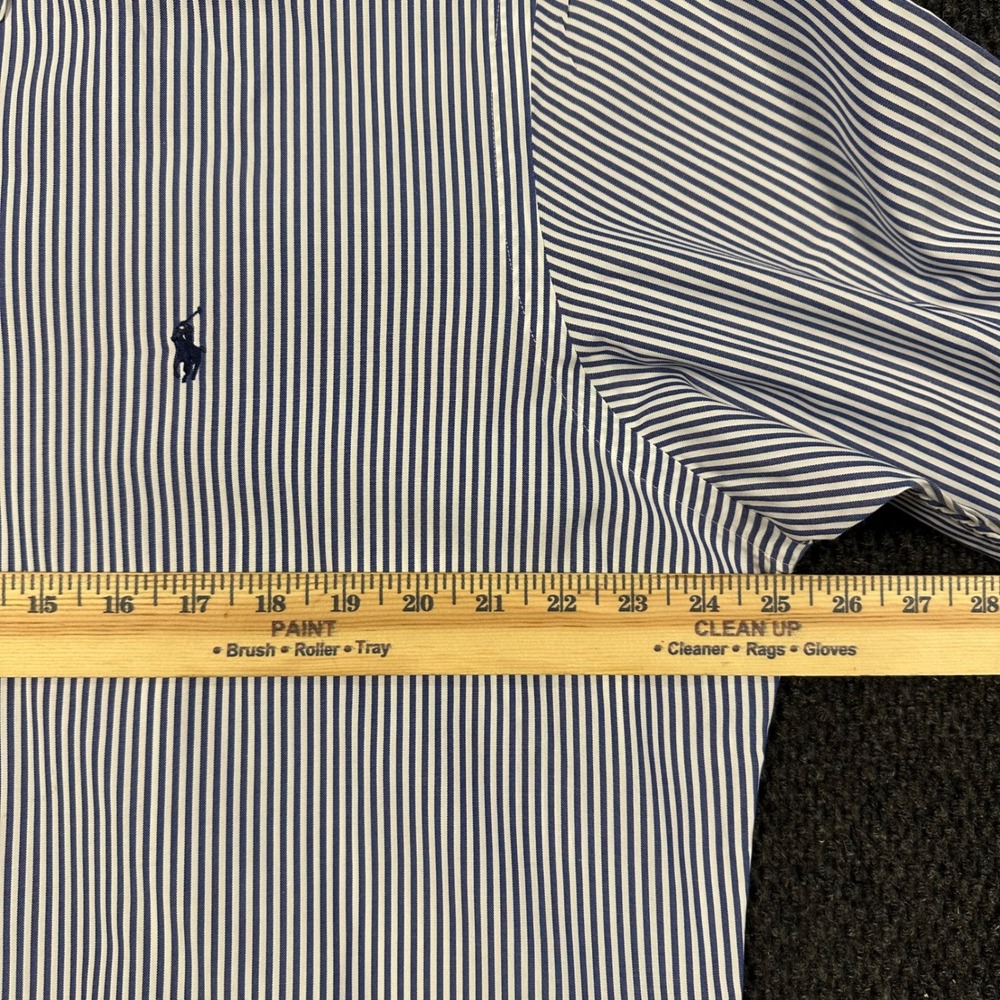 Polo Ralph Lauren Oxford Dress Shirt Men 16.5 32/33 Classic Fit Blue Striped - Picture 10 of 13